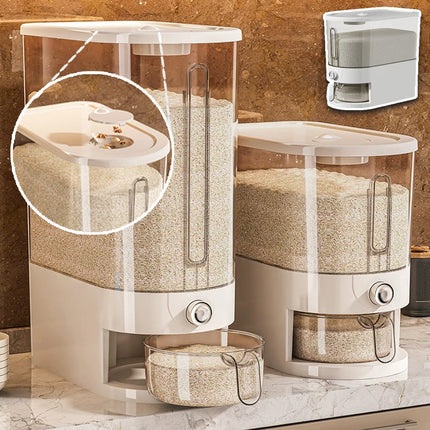 Airtight Rice Storage Box 5kg 10kg Capacity Pantry Kitchen by zapcart