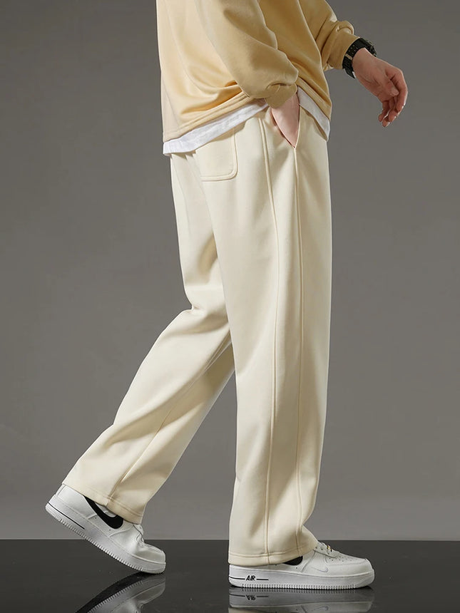 Anbican Mens Sweatpants Korean Fashion Drawstring Wide Leg by zapcart