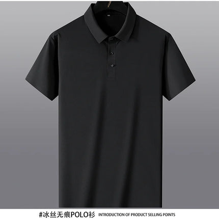 CN Fujian Men Ice Silk Polo Shirt Short Sleeve Breathable by zapcart