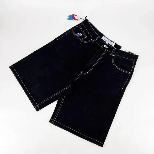 Y2K Embroidered Shorts For Unisex Denim Streetwear Comfort by zapcart