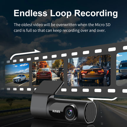 KAWA Dash Cam D6 1440P Voice Control Night Vision Pro Driver by zapcart