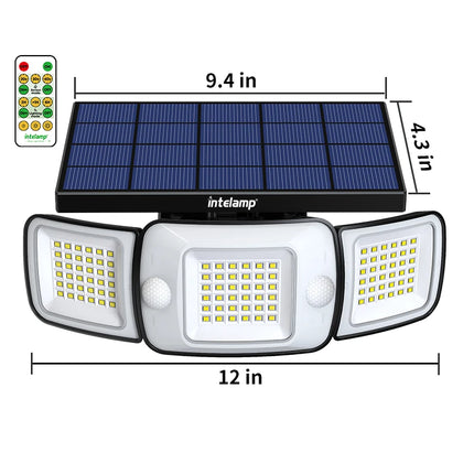 Intelamp Garden Solar Lights 3 Head 1200lm Motion Sensor by zapcart