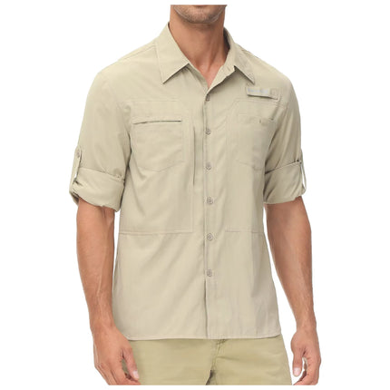 Men UPF 50 Fishing Shirt Back Mesh Sun Protection Casual by zapcart