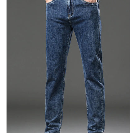 NeverfunctionCN Warm Winter Jeans Men Slim Straight Denim by zapcart