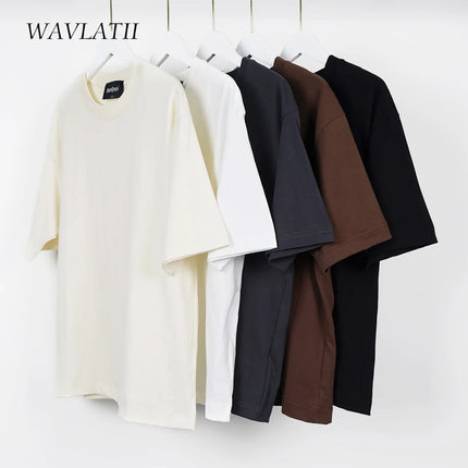 WAVLATII Oversized Summer T Shirt Unisex Casual Streetwear by zapcart