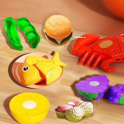 Kids Kitchen Toy Set Safe Cutting Playset With Fruits by zapcart