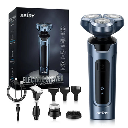 SEJOY 3 In 1 Mens Electric Shaver Waterproof Nose Trimmer
