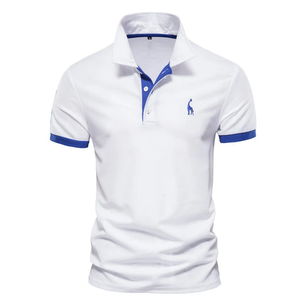 AIOPESON Embroidered Polo Shirt For Men Slim Fit Premium by zapcart