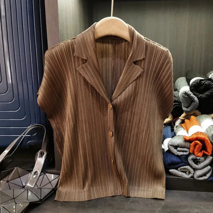 Miyake Short Jacket Cardigan Lightweight Summer Office Wear by zapcart