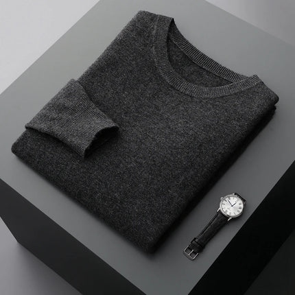 Zocept Men's Merino Wool Sweater Round Neck Thickened Warm by zapcart