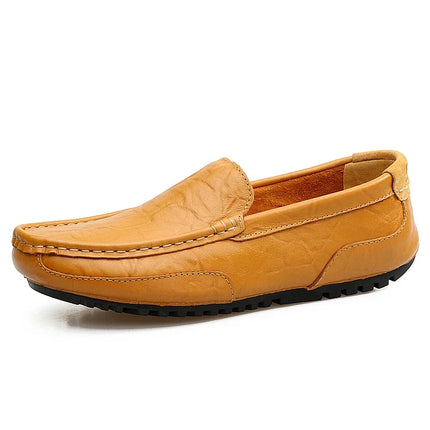 DZAG Men Leather Loafers Breathable Slip On Driving Shoes by zapcart