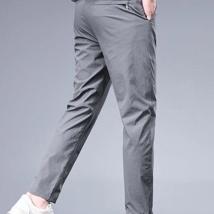 Ice Silk Pants Men Breathable Elastic Waist Casual by zapcart
