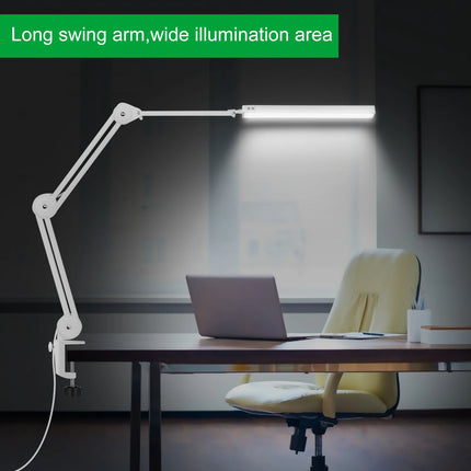 NEWACALOX 12W Adjustable Folding Desk Lamp with 102Pcs SMD LED Light Eye-Caring Reading Lamp for Home Office Bedroom EU/US 12V by zapcart