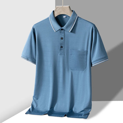 Tfetters Mens Polo Shirt Breathable Anti Wrinkle Pocket by zapcart