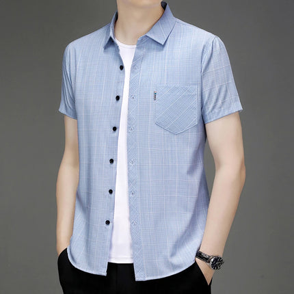 Choice Men No Iron Business Casual Short Sleeve Shirt by zapcart