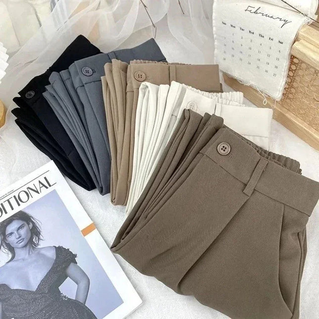Women Harem Pants Elastic High Waist Black Office Trousers by zapcart
