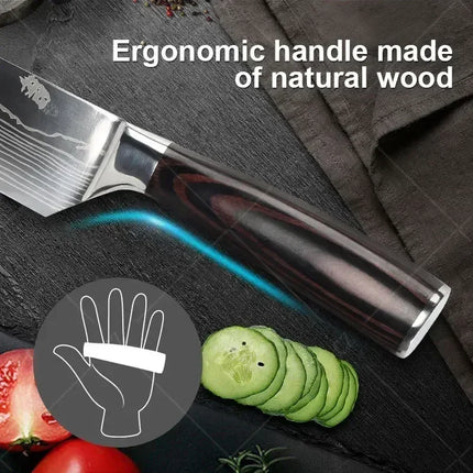 Choice Damascus Chef Knife Set With Cover For Professionals by zapcart