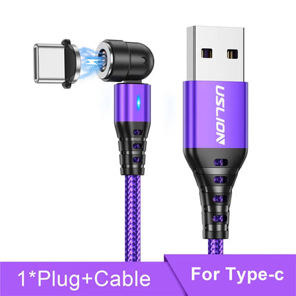 USLION Magnetic Charging Cable 540 Rotate 3 In 1 USB C Micro by zapcart