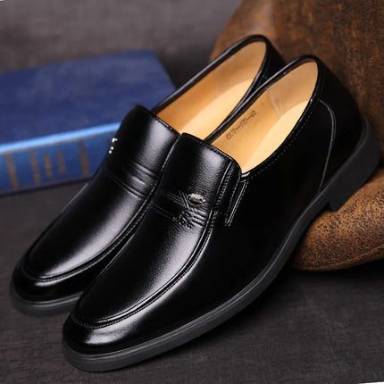 YBQJOO Leather Men Formal Shoes Slip On Loafers Breathable by zapcart