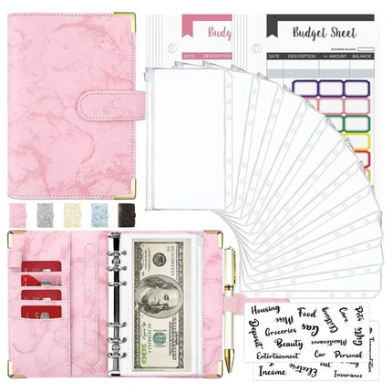 A6 Budget Binder PU Leather Organizer For Students by zapcart