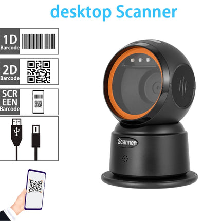 YuNew Omnidirectional 2D Barcode Scanner USB 1D 2D QR Store by zapcart