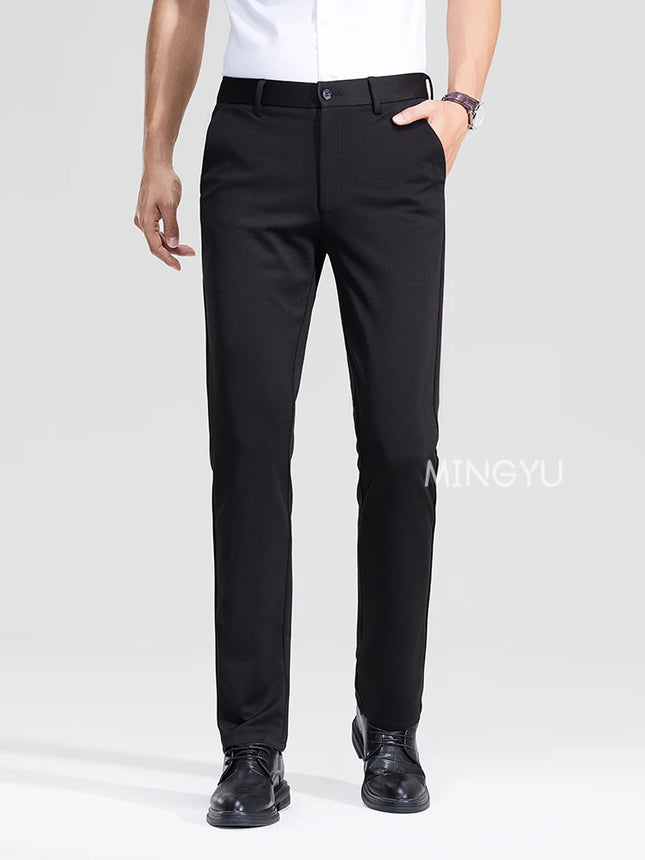 MINGYUCN Mens Slim Fit Formal Suit Pants Plus Size by zapcart