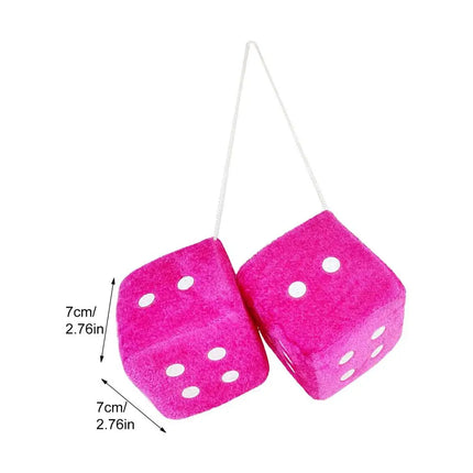 Car Plush Dice Pendant New Year Velvet Decoration For Cars by zapcart
