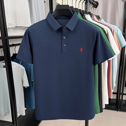 Men's Polo Shirt Embroidered Pony CN Zhejiang Breathable by zapcart