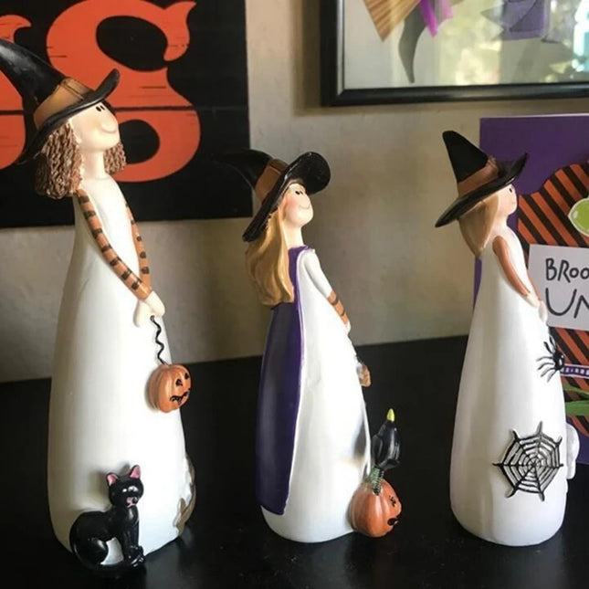 Hign-concerned Halloween Witch Figurines Resin Cute Decor by zapcart