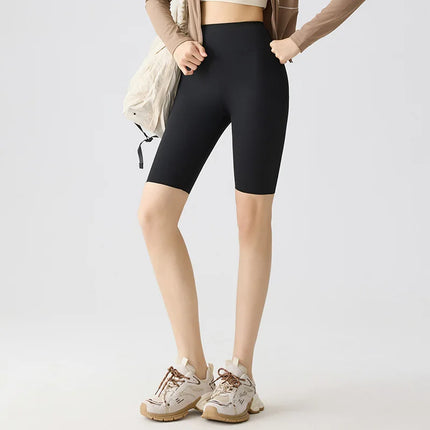 BIVIGAOS Women Biker Shorts Sharkskin Tight Knee Length by zapcart