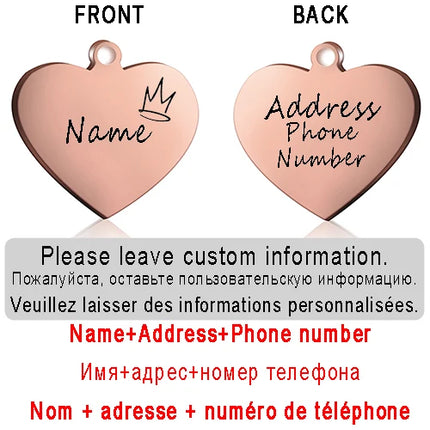 PAWFECT Dog ID Heart Tag Custom Engraved Pet Necklace by zapcart