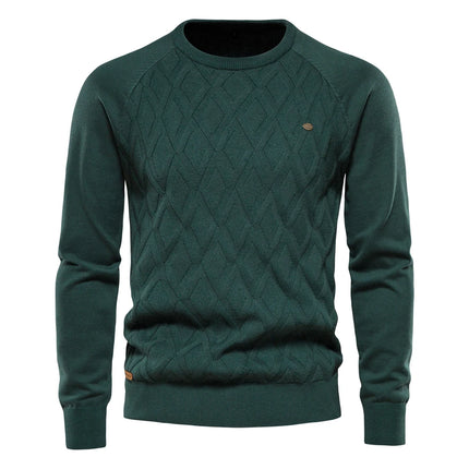 AIOPESON Argyle Basic Mens Sweater O Neck Knit Warm by zapcart