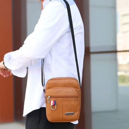 CN Men PU Leather Messenger Bag Waterproof Large Capacity by zapcart