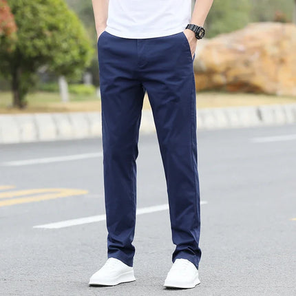 Mens Slim Fit Cotton Chino Pants CN Zhejiang Stretch by zapcart