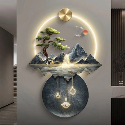 Modern Background Landscape Painting LED Wall Lamp For Living Room Corridor Home Decoration Mural Light Remote Control Lighting by zapcart