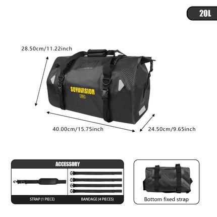 Soyavision Motorcycle Waterproof Tail Bag 66L for Riders by zapcart