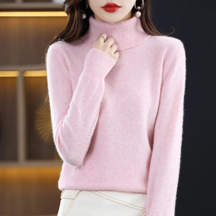 Flower Moon Merino Wool Cashmere Sweater Women Warm by zapcart