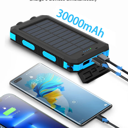 GaiaRay 30000mAh Solar Power Bank Dual USB Waterproof by zapcart