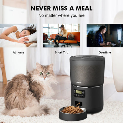 NPET Smart Pet Feeder 4L For Cats And Dogs 1 To 9 Portions
