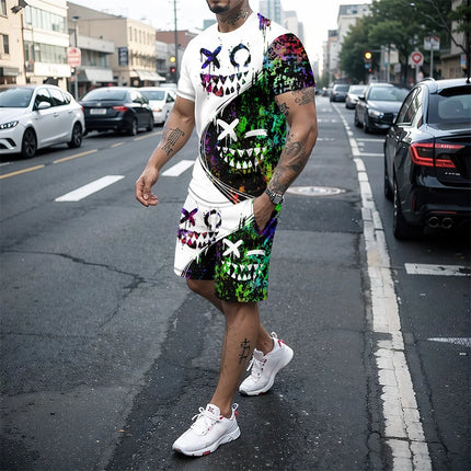 2024 New Fashion Hip Hop 3D Printed Men's Suit Oversized Clothing Short Sleeve Shorts Suit Men's Sportswear Summer Casual Suit by zapcart