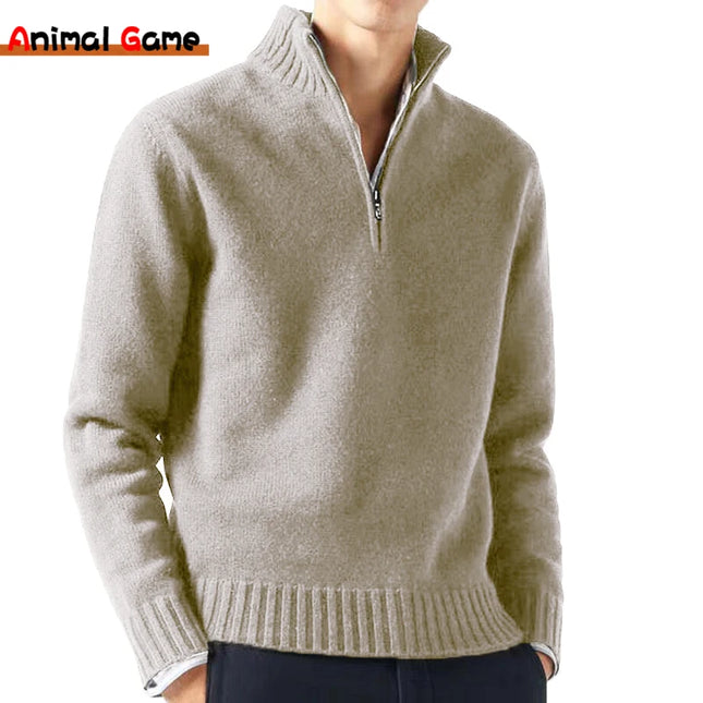 Animal Game Mens Turtleneck Sweater Warm Knitted Pullover by zapcart