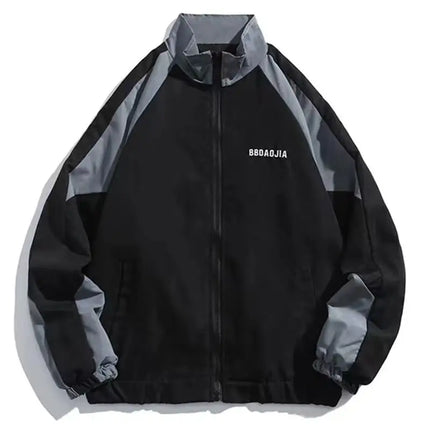 Kevinbatd Hip Hop Varsity Jacket Patchwork Windbreaker Men by zapcart