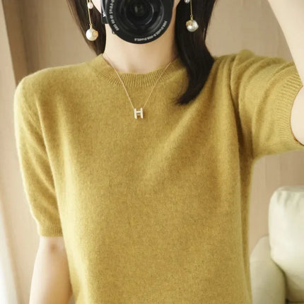 Women Lightweight Knit Sweater O Neck Slim Fit Everyday Top by zapcart