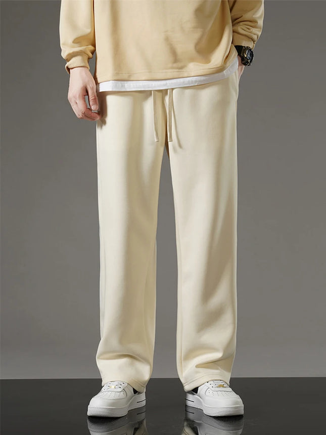 Anbican Mens Sweatpants Korean Fashion Drawstring Wide Leg by zapcart