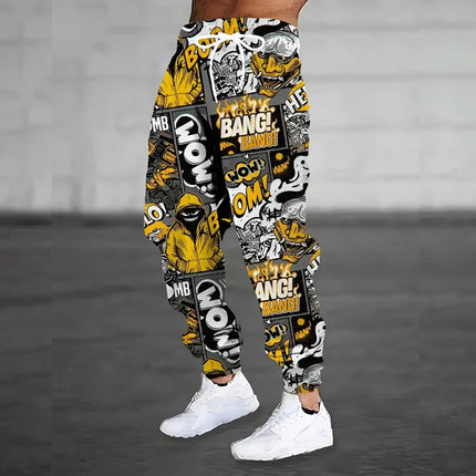 Men 3D Digital Print Jogger Sweatpants for Casual Sport by zapcart