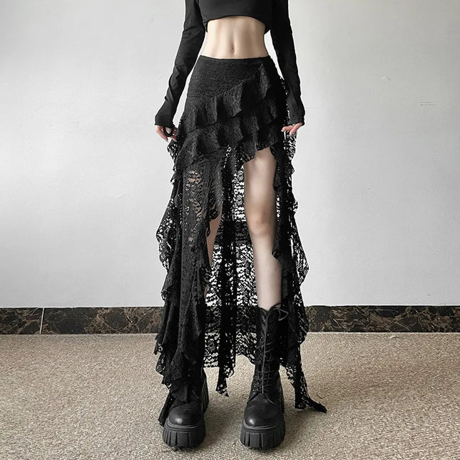 BKLD Women Black High Waist Lace Patchwork Sexy Clubwear by zapcart