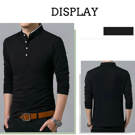 CN Zhejiang Mens Business Polo Shirt Long Sleeve Breathable by zapcart