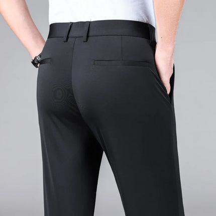 Scarlett Queen Mens New Ice Silk Stretch Office Suit Pants by zapcart