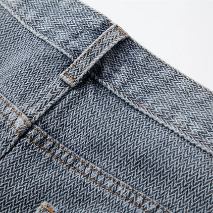AIOPESON Men Retro Denim Shorts Multi Pocket Casual by zapcart