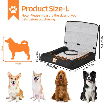 BORWART Portable Dog Car Seat Bed Waterproof Travel Booster by zapcart